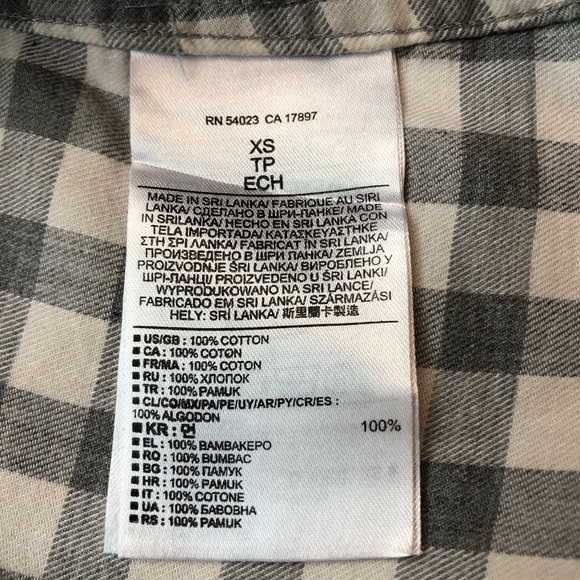 Banana Republic Soft Wash Shirt Gray and White XS - Picture 7 of 8